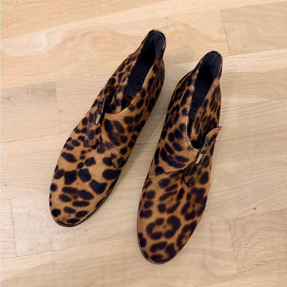 Johnston & Murphy Leopard Print Leather Ankle Boots size 8.5 Women’s - Picture 3 of 10